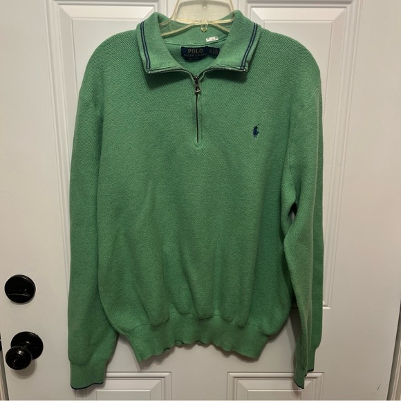 Polo Ralph Lauren 1/4 zip Size XL Green - Picture 1 of 12